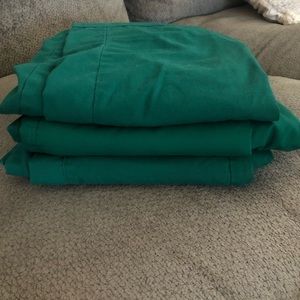 3 pairs XS Hunter green scrub pants